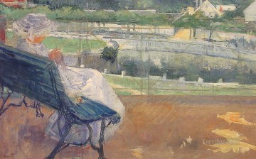 印象派 Painting - ポーチに座るリディア かぎ針編みの子供 メアリー・カサット 印象派